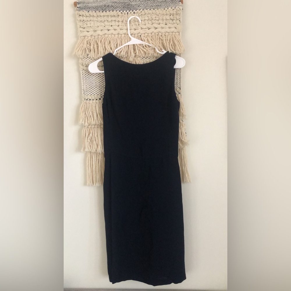 Red Valentino Open Back Sleeveless Sheath Dress Navy Blue Size 42 EU